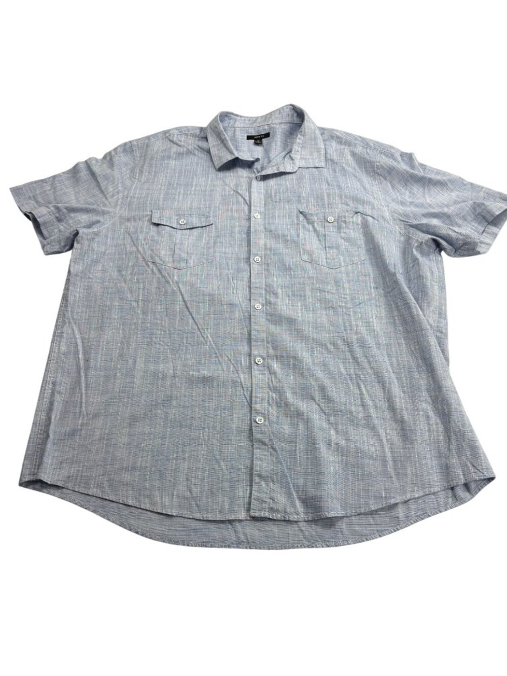 Alfani Mens Blue Short Sleeve Button-Up Shirt Size 3XL Casual